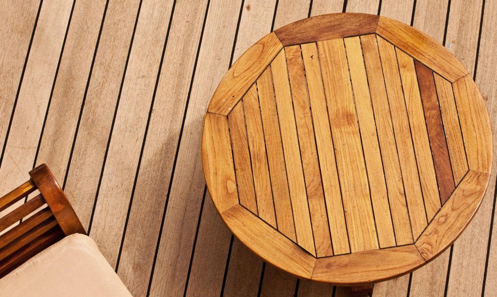 Rich wood deck and patio