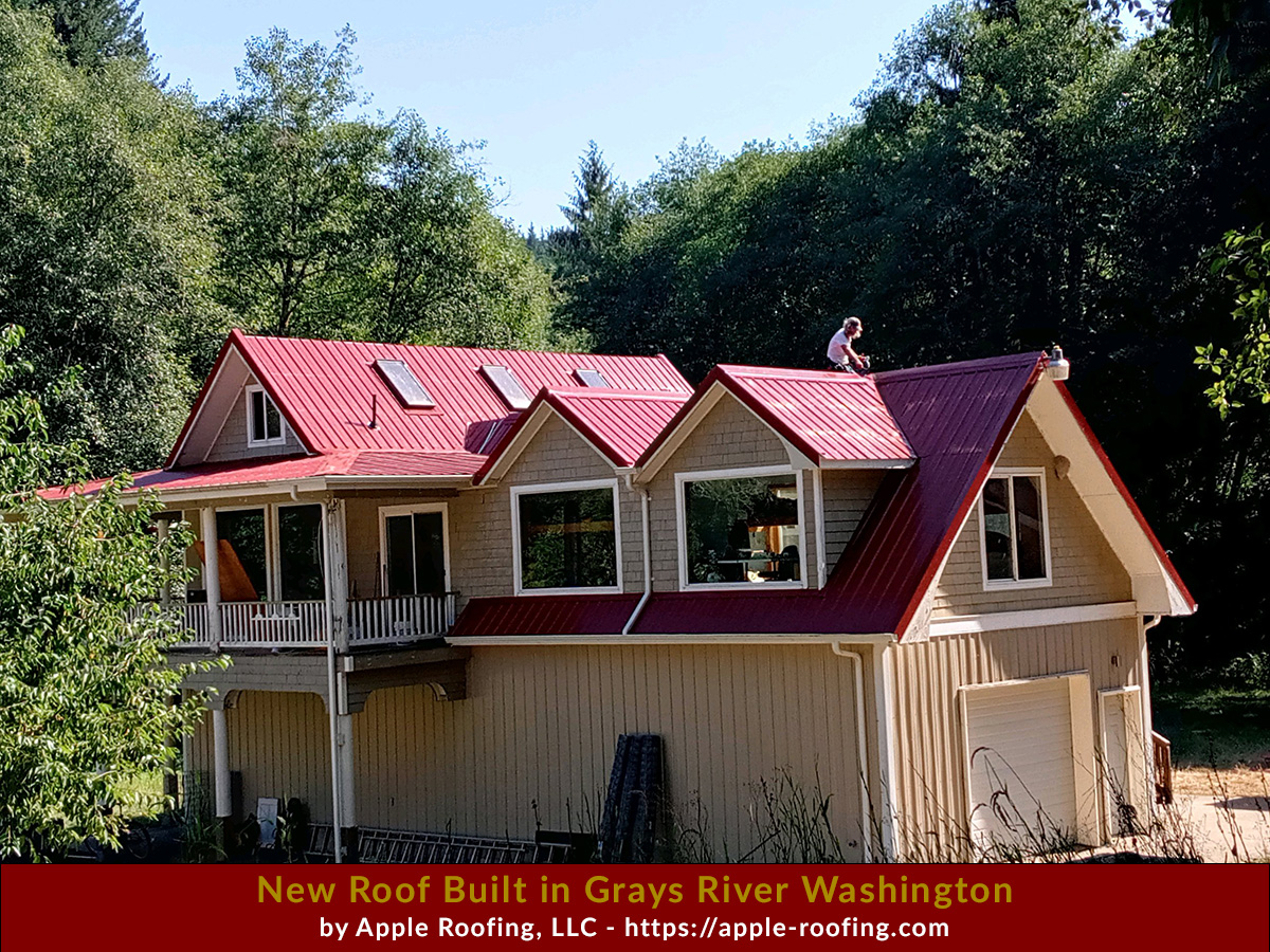New Roof Built in Grays River Washington by Apple Roofing