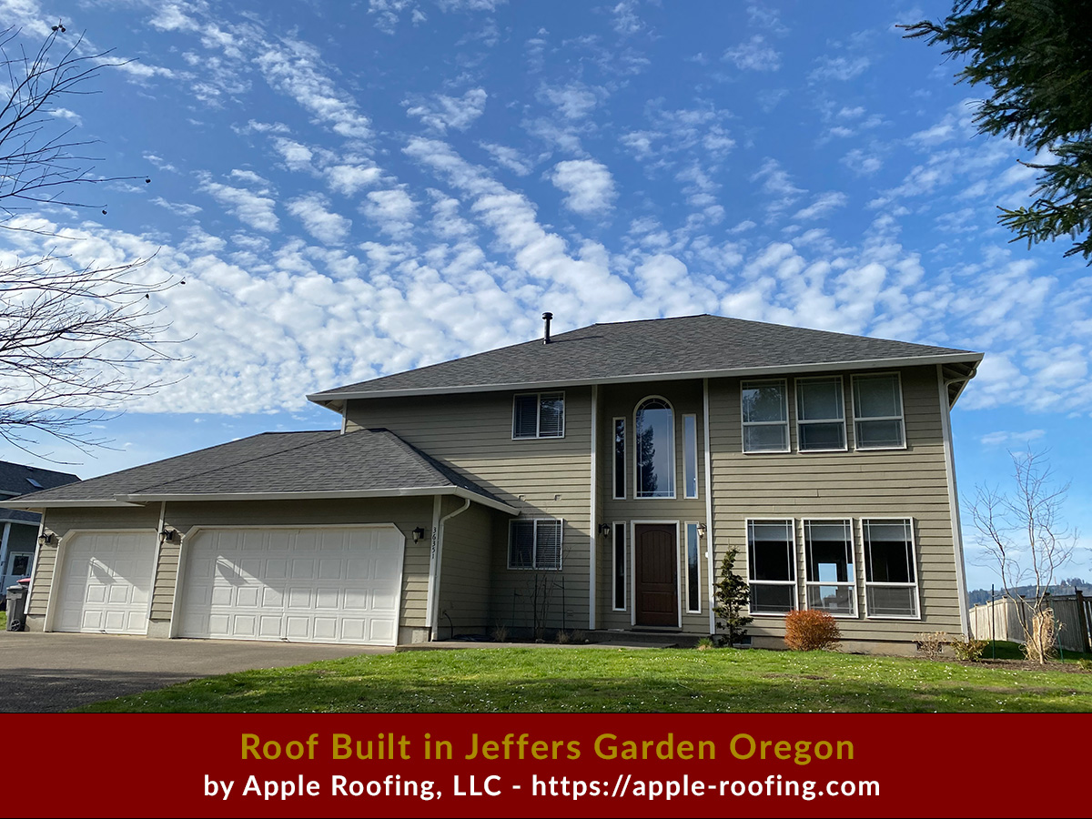 New Roof Built in Jeffers Garden Oregon by Apple Roofing